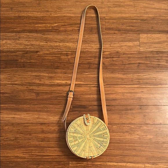Universal Thread Handbags - Universe Thread (Target) Small Rattan Bag Tan Woven Crossbody Bag